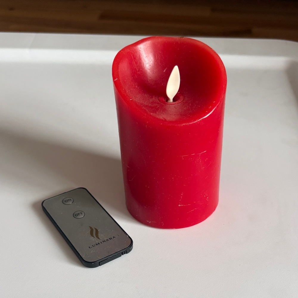 Luminara Red Flameless Candle with Remote